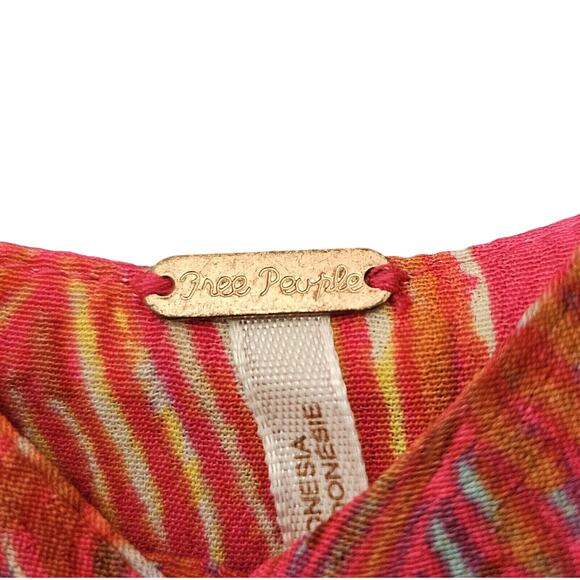 Free People Women's Hot Tropics Pink Floral Cropped Wide Leg Jumpsuit Size 2 - Picture 4 of 12